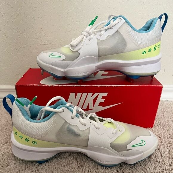 Nike Force Trout 9 Pro Baseball Cleats White Blue - Picture 2 of 11